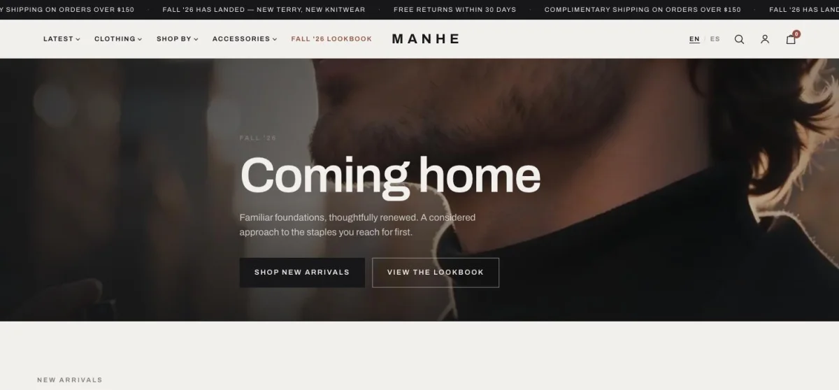 Manhe — landing page demo